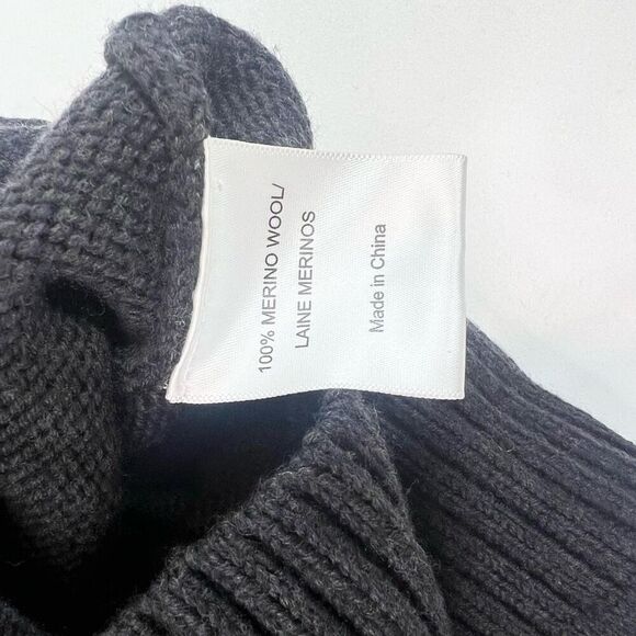 Tory Burch Sweater Vest Womens XS Dark Gray Belt Full Zip Merino Wool - Picture 7 of 11